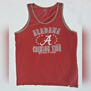 Alabama Crimson Tide Mens Tanks Top Large Red White Logo '47 Brand NCAA Football